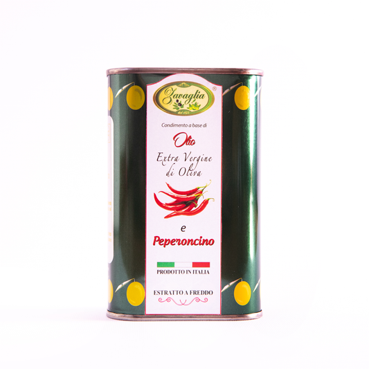 Lattina olio extra vergine di oliva al PEPERONCINO da 0,25 L - Olio Zavaglia