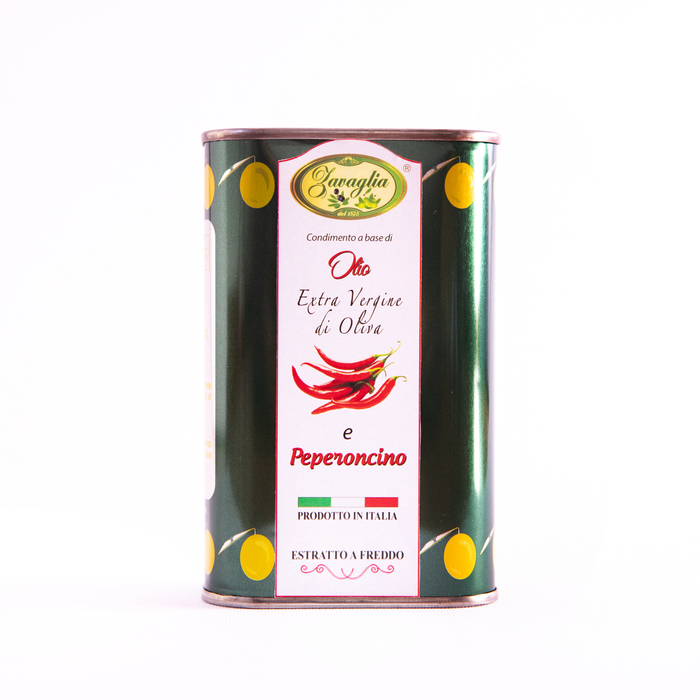 Lattina olio extra vergine di oliva al PEPERONCINO da 0,25 L - Olio Zavaglia