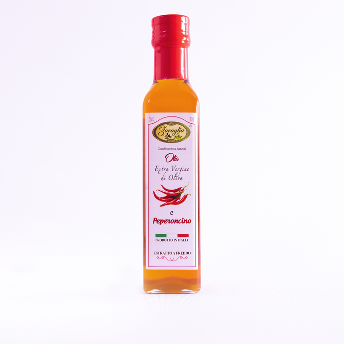 Bottiglia Marasca olio extra vergine al PEPERONCINO da 0,25 L - Olio Zavaglia